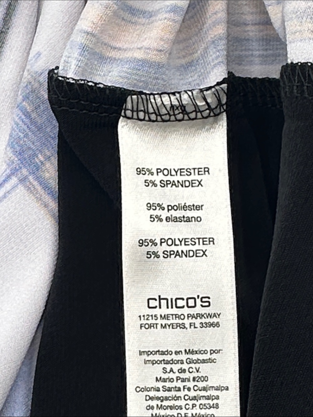 Chico’s Easywear Dress Size 1 (8) Floral Flowy Periwinkle Black - Picture 12 of 15